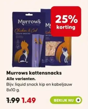 Pets Place Murrows kattensnacks aanbieding