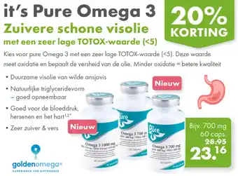 Gezond & Wel it's Pure Omega 3 Zuivere schone visolie aanbieding