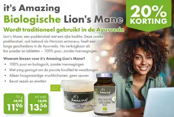 Gezond & Wel it's Amazing Biologische Lion's Mane aanbieding