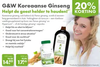 Gezond & Wel G&W Koreaanse Ginseng aanbieding