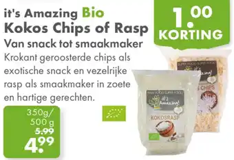 Gezond & Wel it's Amazing Bio Kokos Chips of Rasp aanbieding