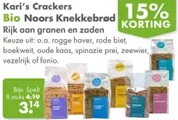Gezond & Wel Kari's Crackers Bio Noors Knekkebrød aanbieding