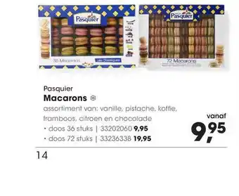 HANOS Pasquier macarons aanbieding