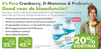 Gezond & Wel it's Pure Cranberry, D-Mannose & Probiotica aanbieding