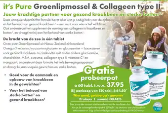 Gezond & Wel it's Pure Groenlipmossel & Collageen type II aanbieding