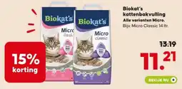 Pets Place Biokat's kattenbakvulling aanbieding