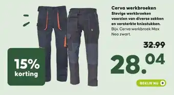 Boerenbond Cerva werkbroeken aanbieding