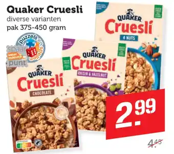 Dagwinkel Quaker Cruesli aanbieding