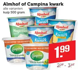 Dagwinkel Almhof of Campina kwark aanbieding