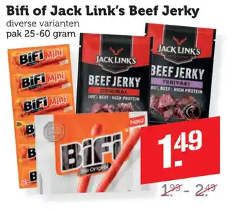 Dagwinkel Bifi of Jack Link's Beef Jerky aanbieding