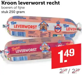 Dagwinkel Kroon leverworst recht aanbieding