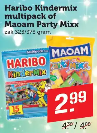 Dagwinkel Haribo Kindermix multipack of Maoam Party Mixx aanbieding