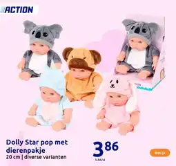 Action Dolly Star pop met dierenpakje aanbieding