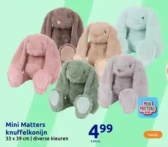 Action Mini Matters knuffelkonijn aanbieding