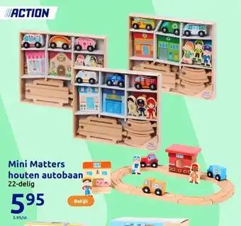 Action Mini Matters houten autobaan aanbieding