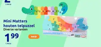 Action Mini Matters houten telpuzzel aanbieding