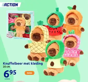 Action Knuffelbeer met kleding aanbieding