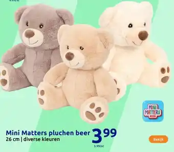 Action Mini Matters pluchen beer aanbieding