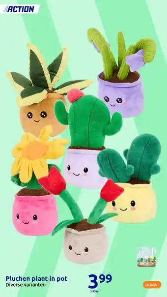 Action Pluchen plant in pot aanbieding