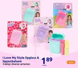 Action I Love My Style lipgloss & lippenbalsem aanbieding