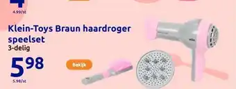 Action Klein-Toys Braun haardroger speelset aanbieding