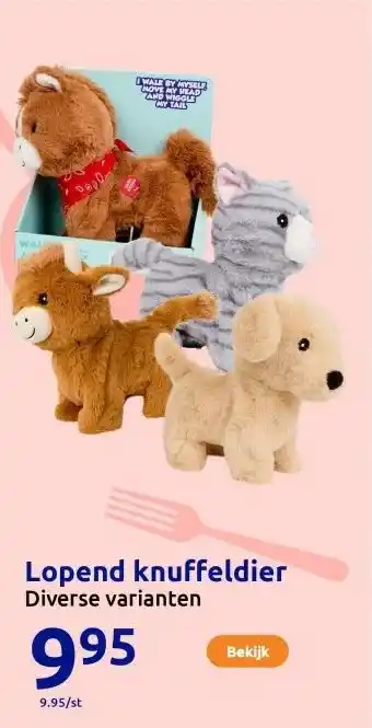 Action Lopend knuffeldier aanbieding