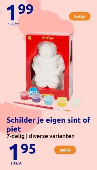 Action Schilder je eigen sint of piet aanbieding