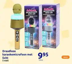 Action Draadloze karaokemicrofoon met licht aanbieding