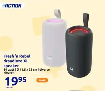 Action Fresh ’n Rebel draadloze XL speaker aanbieding