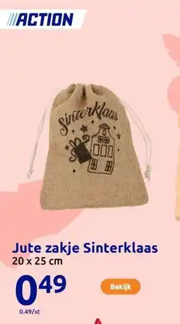 Action Jute zakje Sinterklaas aanbieding