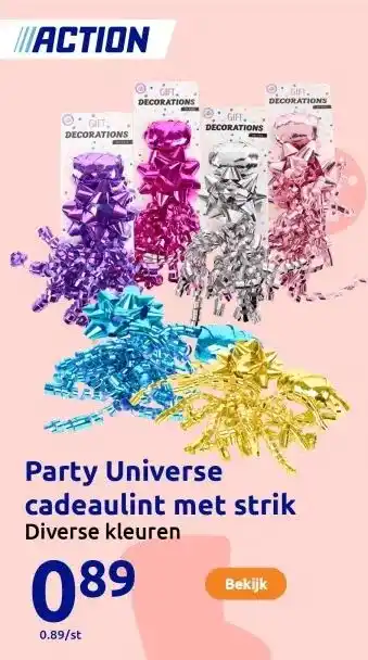 Action Party Universe cadeaulint met strik aanbieding
