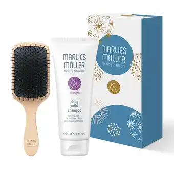Douglas Marlies Möller XMAS Set 1 Brush & Cleansing: Travel Hair & Scalp Brush Daily Mild Shampoo aanbieding