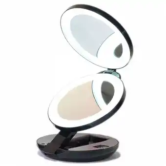 Douglas UNIQ LED Compact dubbele cosmetische spiegel voor reizen - zwart aanbieding