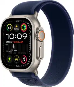 Coolblue Apple Watch Ultra 2 4G 49mm Zilver Trail Band Blauw S/M aanbieding