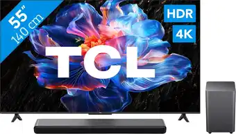 Coolblue TCL 55 Led P61K 4K (2025) + TCL S55H 2.1 Soundbar aanbieding