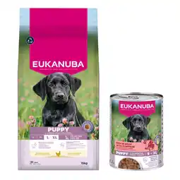 Zooplus 15 kg Eukanuba Premium Nutrition droogvoer + 3 x 400 g natvoer gratis! aanbieding