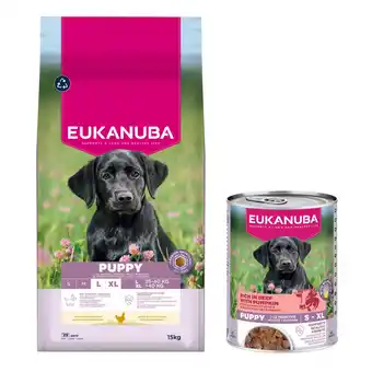 Zooplus 15 kg Eukanuba Premium Nutrition droogvoer + 3 x 400 g natvoer gratis! aanbieding