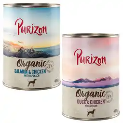 Zooplus Voordeelpakket: Purizon Organic 24 x 400 g - Voordeelpakket 2: 12 x Eend en kip, 12 x zalm en kip aanbieding