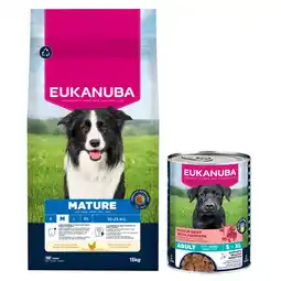 Zooplus 15 kg Eukanuba Premium Nutrition droogvoer + 3 x 400 g natvoer gratis! aanbieding