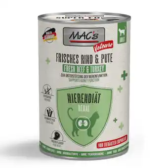 Zooplus Voordeelverpakking 24x 400g MAC's CAT Vetcare nierdieet rund & kalkoen natvoer voor katten aanbieding