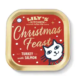 Zooplus 85g Lily's Kitchen Festive Feast in Paté Kalkoen met Zalm nat kattenvoer aanbieding