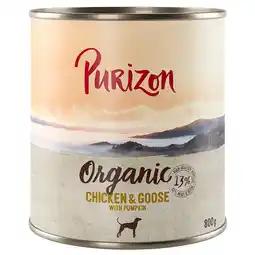 Zooplus Voordeelpakket Purizon Organic 24 x 800 g - Kip en gans met pompoen aanbieding