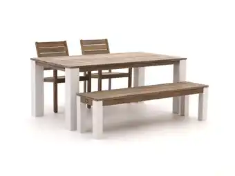 Kees Smit ROUGH-S/ROUGH-X 180cm dining tuinset met bank 4-delig stapelbaar aanbieding