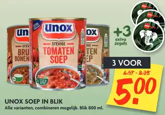 Dekamarkt Unox Soep in blik 800ml aanbieding