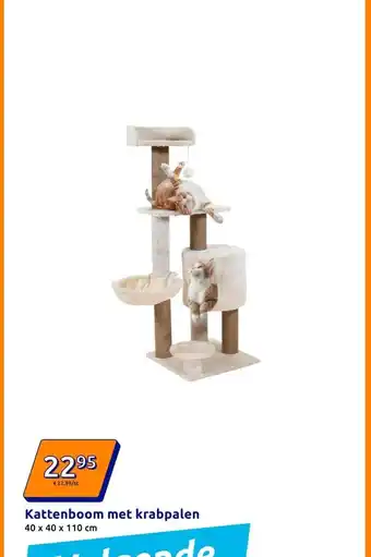 Action Kattenboom met krabpalen aanbieding
