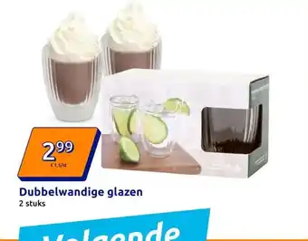 Action Dubbelwandige glazen aanbieding