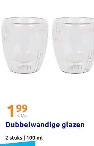 Action Dubbelwandige glazen aanbieding