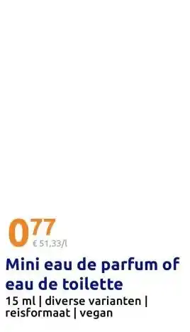 Action Mini eau de parfum of eau de toilette aanbieding