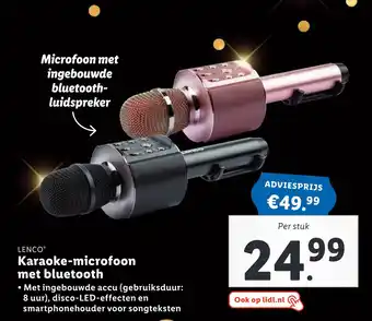 Lidl Lenco' Karaoke-Microfoon Met Bluetooth aanbieding