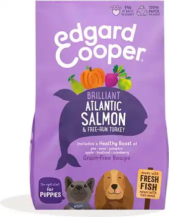 Intratuin Edgard & Cooper hondenbrokken graanvrij zalm/kalkoen puppy 12 kg aanbieding